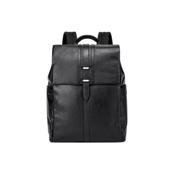 FAIRWHALE Top Grain Cow Leather Backpack Regular Men's Black