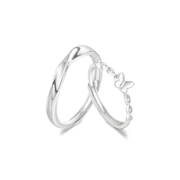 FANFRI Sterling Silver Rings Unisex Birthday Gift Box