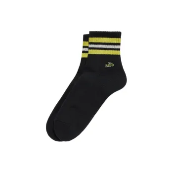 LACOSTE Mid Calf Socks Men's 1 Pack Black Yellow