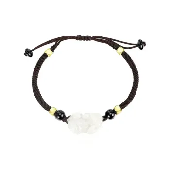 BYTHERE Hetian Jade Bracelet, Gift Set With Advanced Box Pale Greenish White Jade Unisex