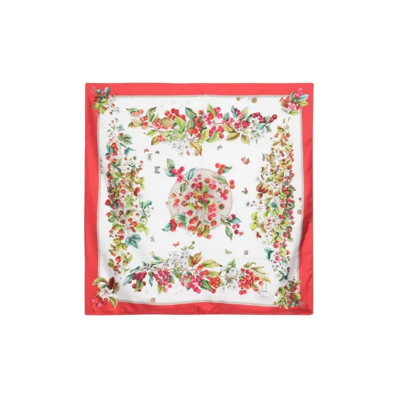 GUCCI Fruit-print Silk Scarf-0