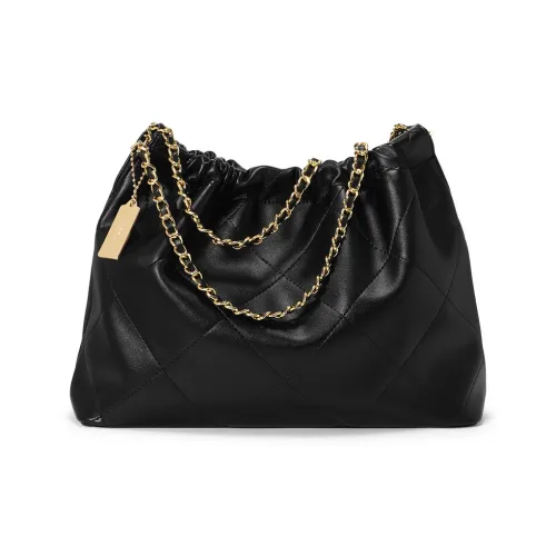 CASSILE Microfiber Synthetic Leather One Shoulder Bucket Bag, Handbag Medium Size Women
s Black
