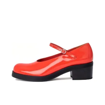 By Far Beth Block Heel Mary Jane Shoes 5.5cm Women's Red