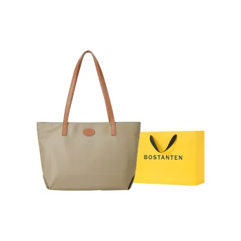 BOSTANTEN Fabric Shoulder Bag Women's Khaki/Dark Gray