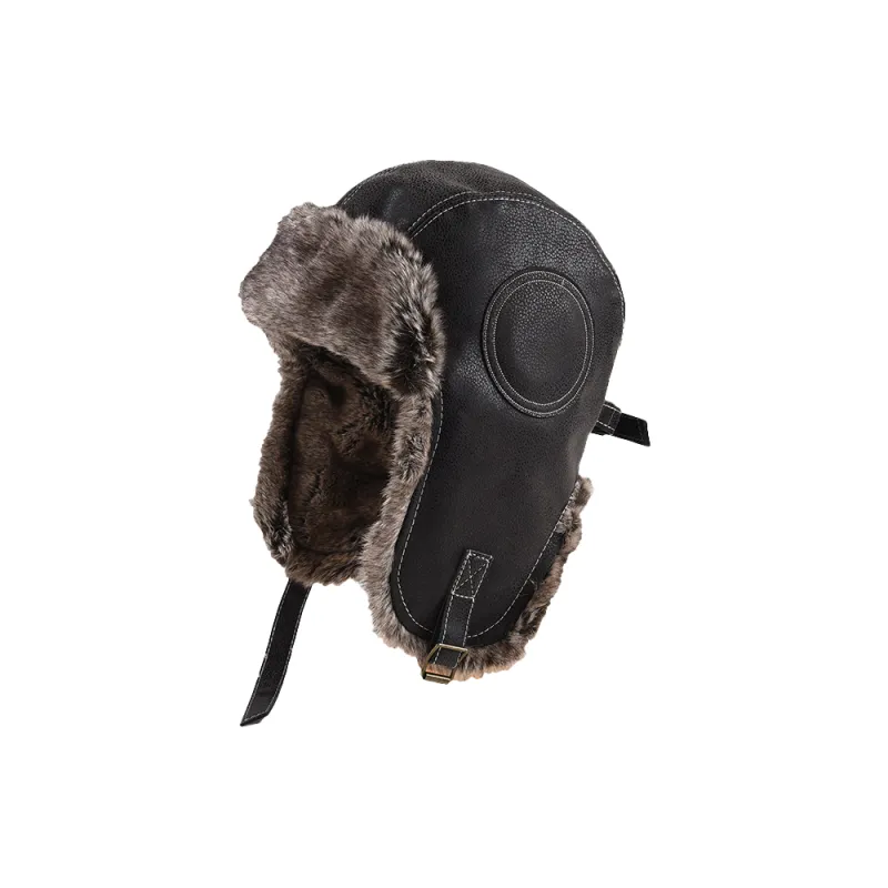 AAJF PU+Cotton Polyester Blend Blend Trapper Hats Unisex-0