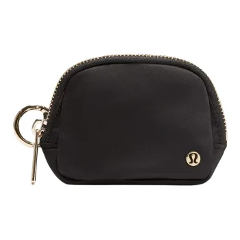 Lululemon Everywhere Nylon Coin Purse Nano Unisex Black & Gold