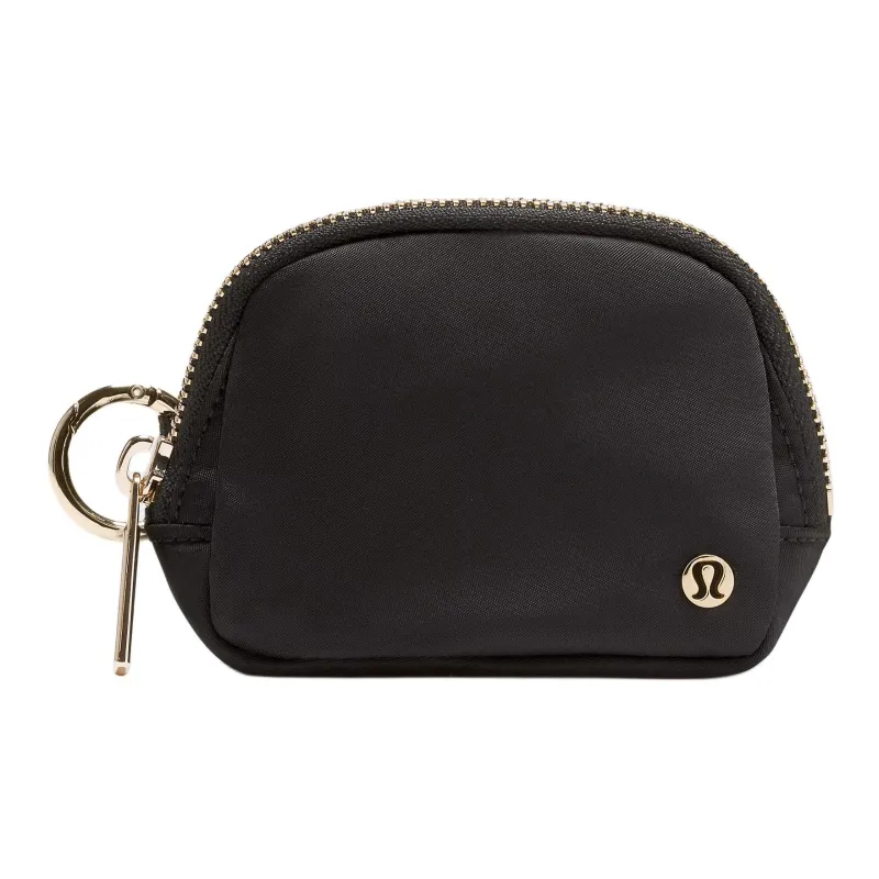 Lululemon Everywhere Nylon Coin Purse Nano Unisex Black & Gold-0