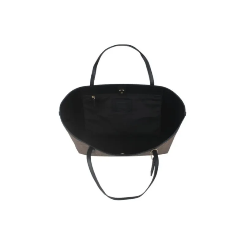 COACH PVC Tote Bag Shopping Bag Handbag Women's Khaki Color Blocking-5