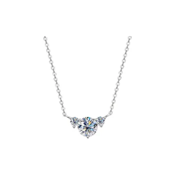 Lockstarfy 925 Silver Mohsunnite Necklaces Women's