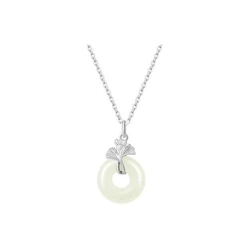 Drunk On The City Gifts Hetian Jade Necklaces Jasper Unisex Pale Greenish White Jade Women's