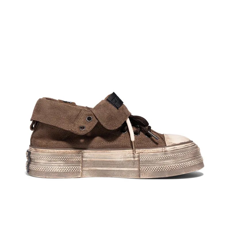 Warrior Cushioning Height Increasing Lightweight High Top Canvas Shoes Women's Brown-1