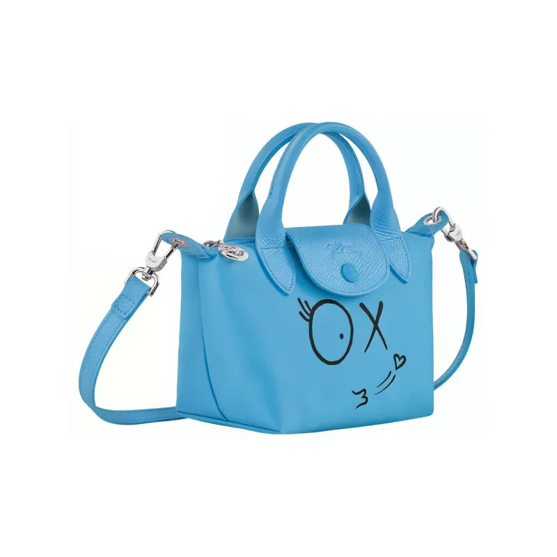 LONGCHAMP ANDRÉ Le Pliage Canvas Shoulder Bag Crossbody Bag Handbag Mini Unisex Blue-2