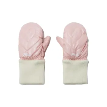 FILA Acrylic, Polyurethane, Natural Leather Gloves Kids' Pink