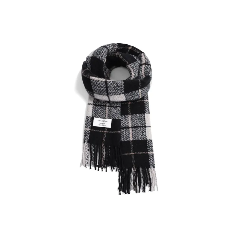 Cranta Komeia Faux Cashmere Knit Scarves Unisex Purple/Black-1