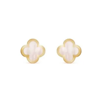 Van Cleef & Arpels Stud Earrings Women's Black/White