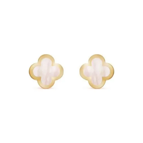 Van Cleef & Arpels Stud Earrings Women's Black/White