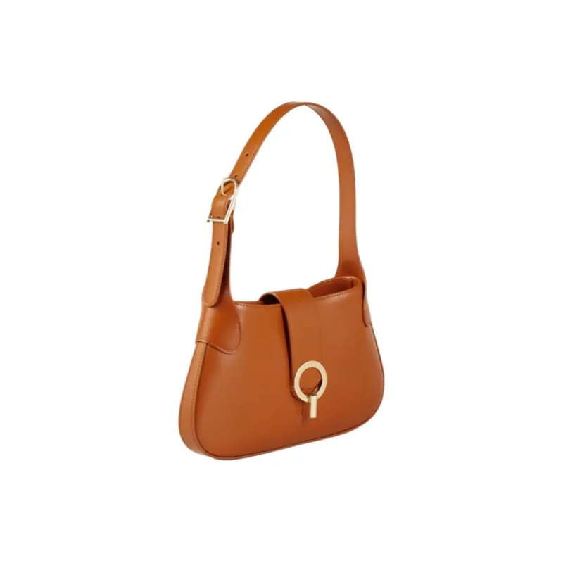 Sandro Cow Leather Handbag Shoulder Bag Medium Size Women's Caramel-1