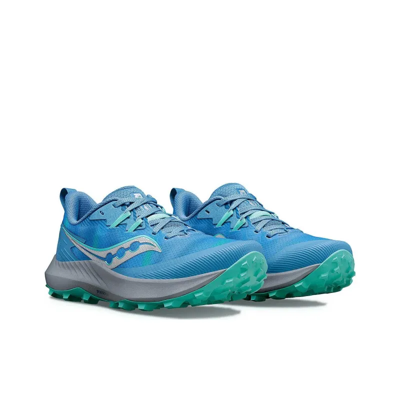 Saucony PEREGRINE 14 Anti Slip Wear Resistant Low Top Trail Running Shoes Women's Blue-2