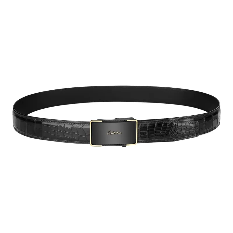 CATELLES Crocodile Leather Leather Belts Men's 3.5cm-3