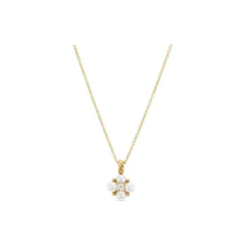 David Yurman 18kt Yellow Gold Petite Modern Renaissance Diamond Necklace 1.1mm
