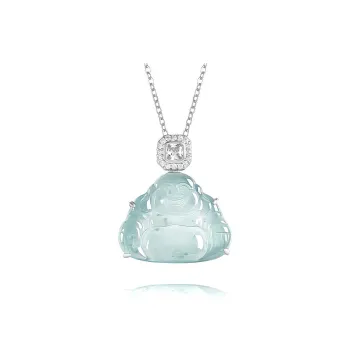 Artisan Lock Heart Jade High Ice Jade Jadeite Necklaces Women's