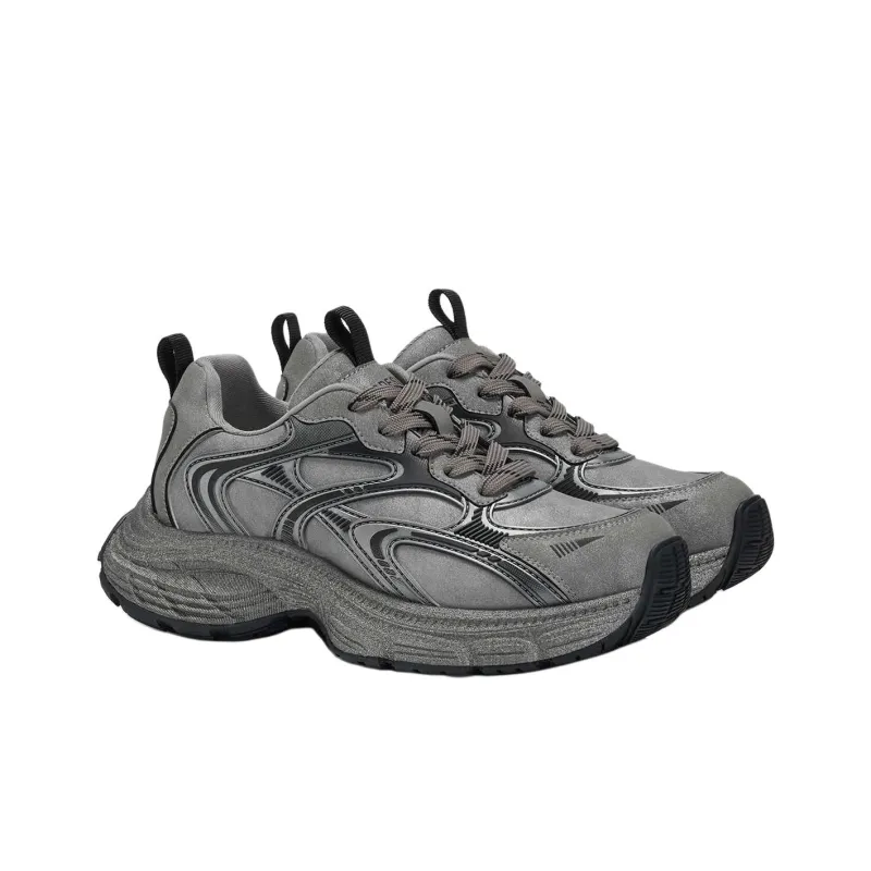 GG CC Slip Resistant Low Top Chunky Sneakers Women's Gray-2