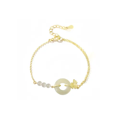 YUFANGCHUN Bracelets Pale Greenish White Jade Women's