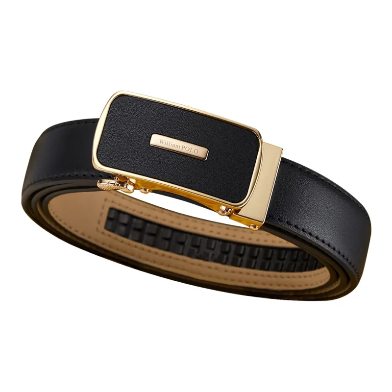WilliamPOLO Cow Leather Leather Belts Women's 2.5cm Wide-2