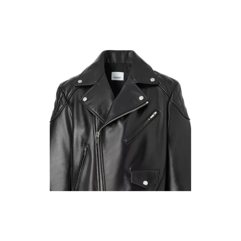 Burberry Leather Jackets Women's Black-1