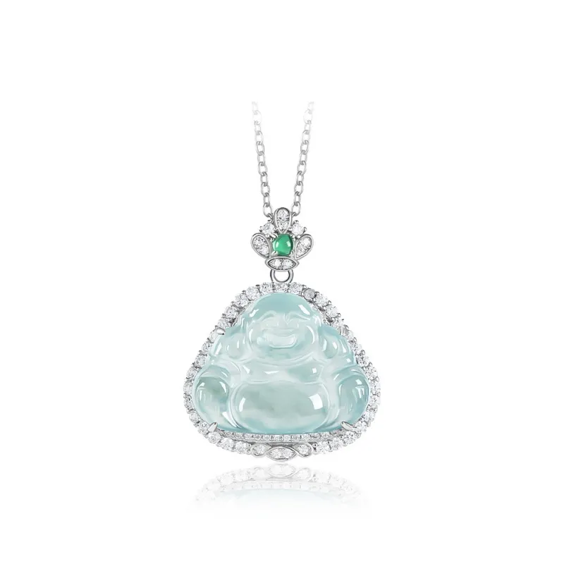 Artisan Lock Heart Jade High Ice Jade Jadeite Necklaces Women's-0