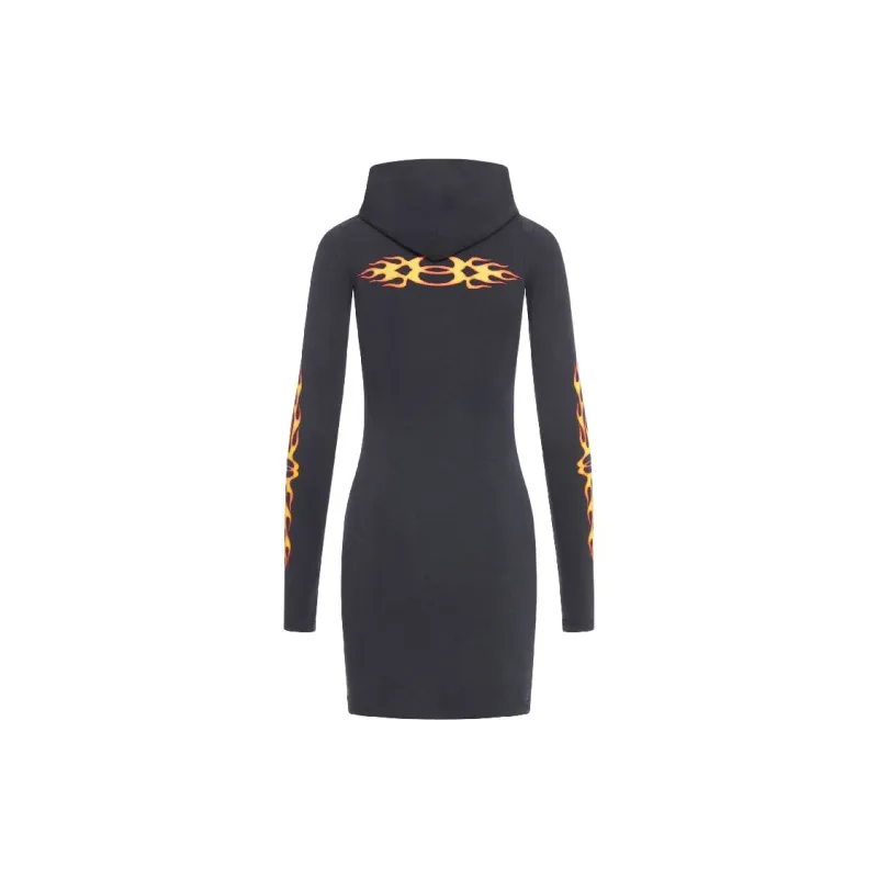 Balenciaga Logo Printed Hoodie Dress-1