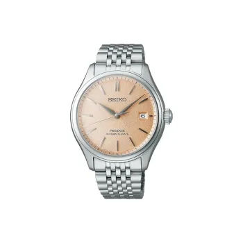 SEIKO Automatic/Manual Mechanical Movement Stainless Steel Strap Watch Men's Watches Orange Watch Dial