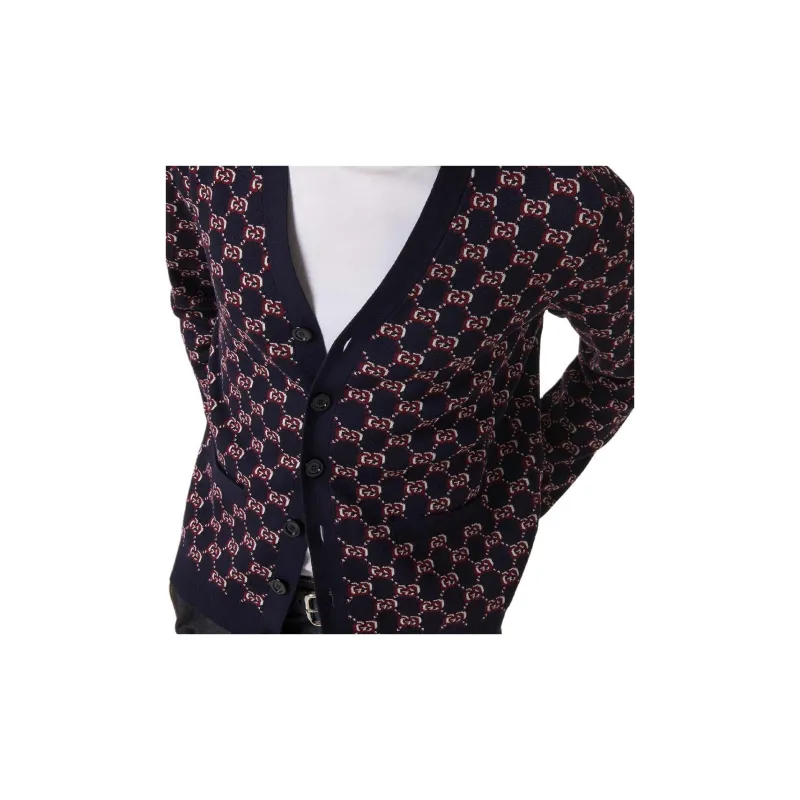 GUCCI Monogrammed Button Up Cardigan-5