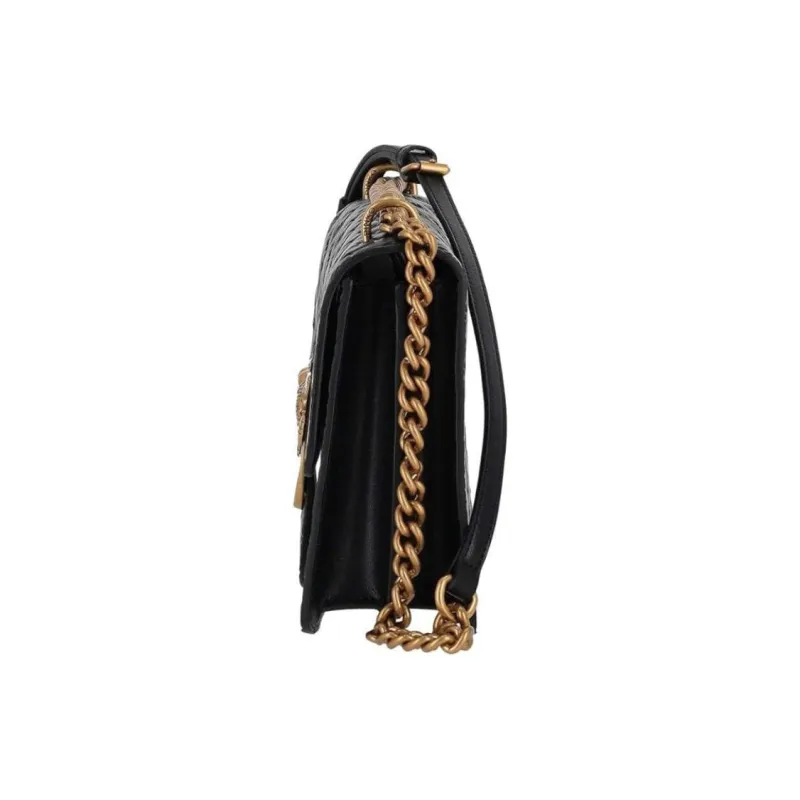 PINKO Leather Shoulder Bag Crossbody Bag Women's Black-3