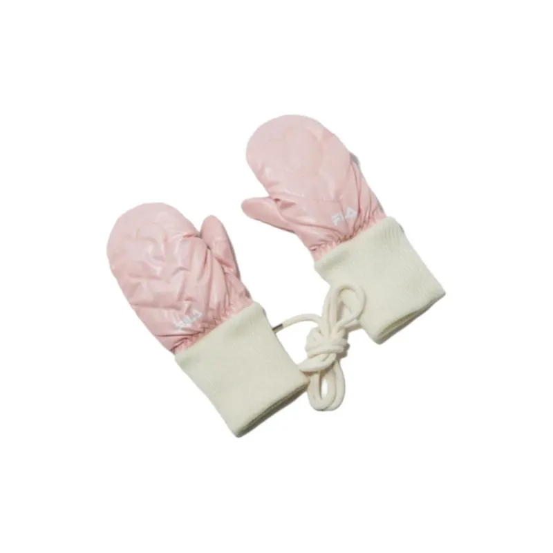 FILA Acrylic, Polyurethane, Natural Leather Gloves Kids' Pink-2