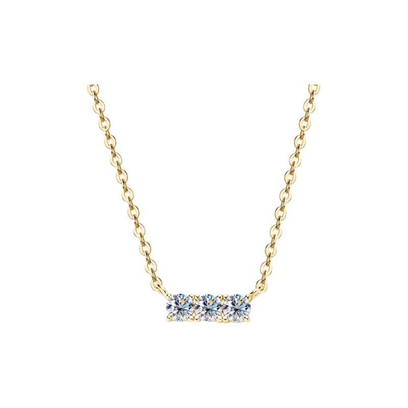 Lockstarfy 925 Silver Mohsunnite Necklaces Women's-5