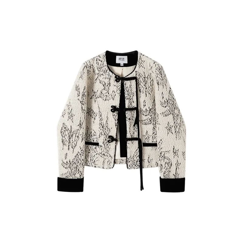 TOUCH Cropped Coats Women's Beige-2