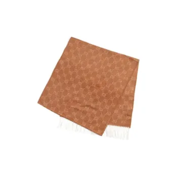 GUCCI Wool Knit Scarves Women's Brown