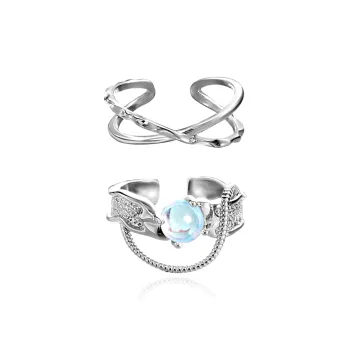 JIACUIYUN Colored Glaze Rings Unisex