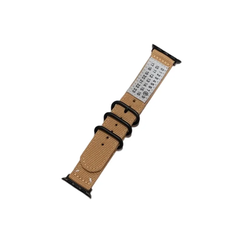 Warbler Dew Compatible With Apple Watch S9/S8/SE/7/6/5/4/3 Numbers Nylon Triple Ring Canvas Strap-9
