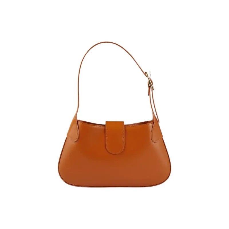 Sandro Cow Leather Handbag Shoulder Bag Medium Size Women's Caramel-2