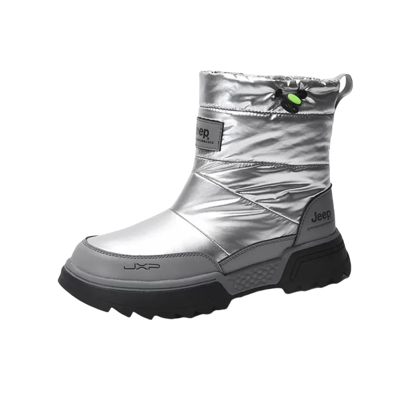Jeep Warm And Wear Resistant Short Snow Boots Men's Silver-0