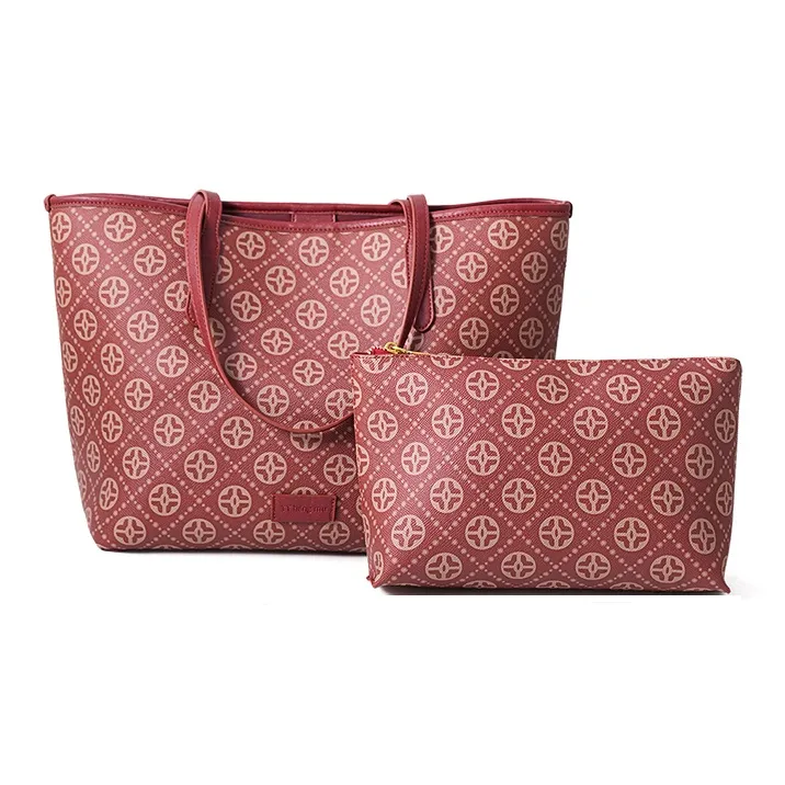 Vigno Synthetic Leather Tote Bag, Shopping Bag, One Shoulder Handbag Regular Women's Red-7