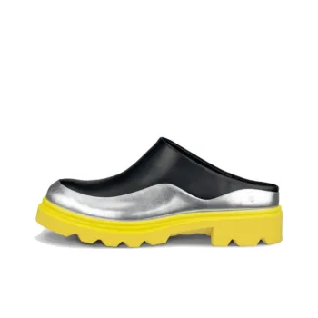Natacha Ramsay Levi x Ecco Rubber Sole Abrasion Resistant Fashion Elegance, Closed Toe Slippers Women's Black Silver