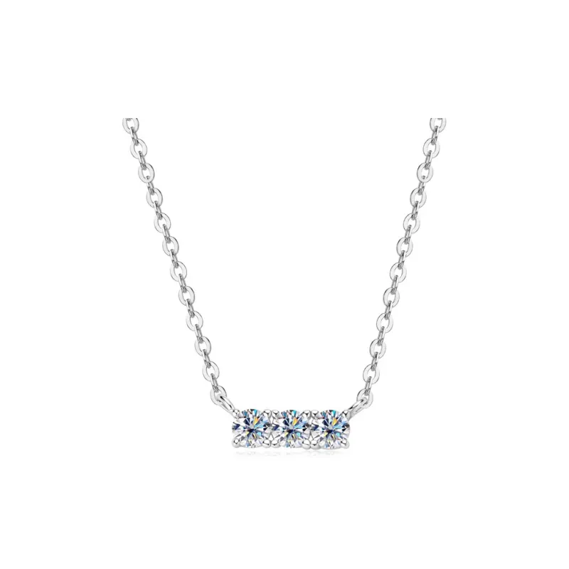 Lockstarfy 925 Silver Mohsunnite Necklaces Women's-0