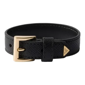PRADA Leather Bracelets Women's Black