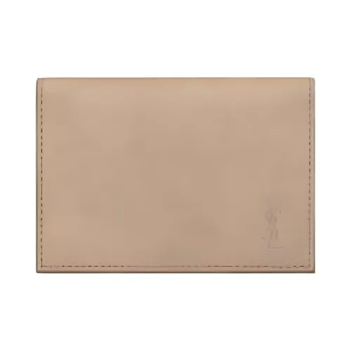 SAINT LAURENT Calfskin Wallet, Card Holder Men's Dark Beige
