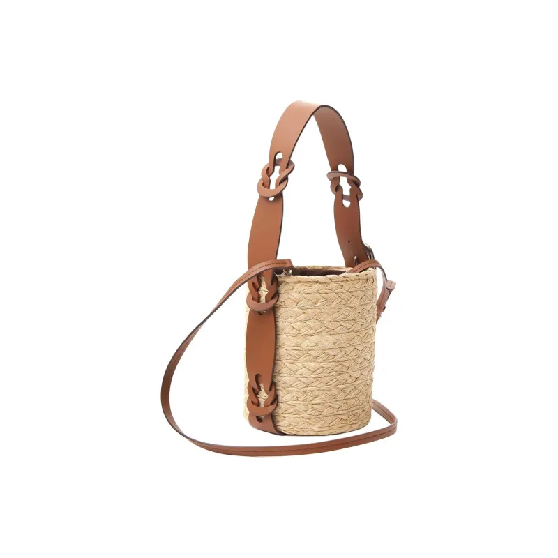MIU MIU Leather Shoulder Bag Women's Brown-2
