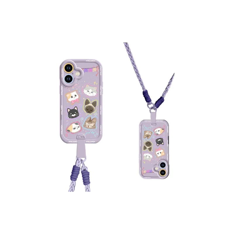 Sen Dog Silicone Material Cartoon With Lanyard Crossbody Phone Cases Compatible With Apple 16 Pro Max/Pro/Plus/15/14/13-38