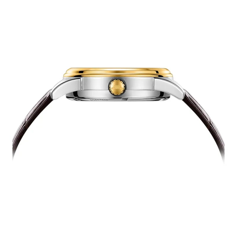 Beijing Automatic Mechanical Movement Cow Leather Strap Men's Watches Gold Dial-2